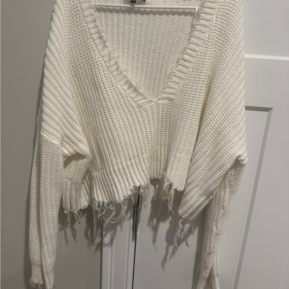 Women's White Knit Sweater